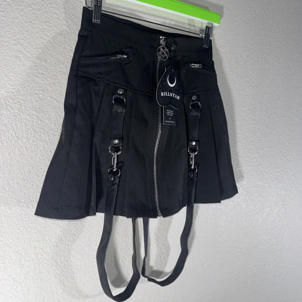 Killstar Blaire B*tch Black Mini Skirt XS Suspenders Gothic Whimisgoth Witch NWT